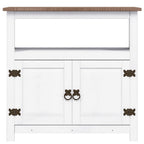 Mueble de TV Corona Range de pino mexicano blanco 80x43x78 cm