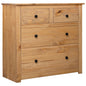 Solid pine Panama-style sideboard 80x40x83 cm