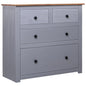 Solid pine Panama-style sideboard 80x40x83 cm