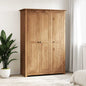 Armario 3 puertas madera pino Panamá Range gris 118x50x171,5cm
