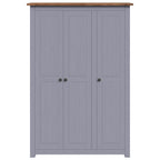 Armario 3 puertas madera pino Panamá Range gris 118x50x171,5cm