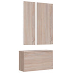 Armario 3 puertas madera pino Panamá Range gris 118x50x171,5cm