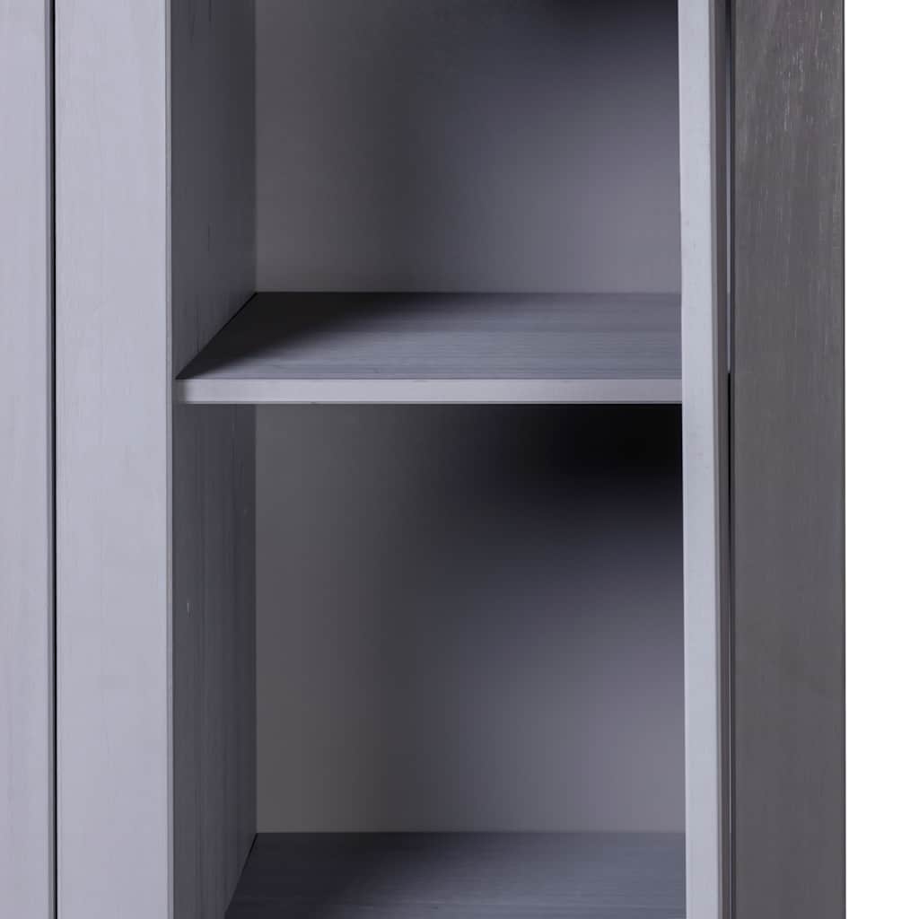 Armario 3 puertas madera pino Panamá Range gris 118x50x171,5cm