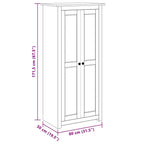 Armario madera maciza pino blanco Panamá Range 80x50x171,5 cm