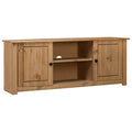 Mueble de TV madera maciza pino estilo Panamá gris 120x40x50 cm