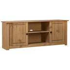 Mueble de TV madera maciza pino estilo Panamá gris 120x40x50 cm