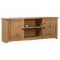 Mueble de TV madera maciza pino estilo Panamá gris 120x40x50 cm