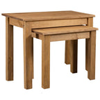 Mesas apilables 2 uds madera maciza pino Panama Range blanco