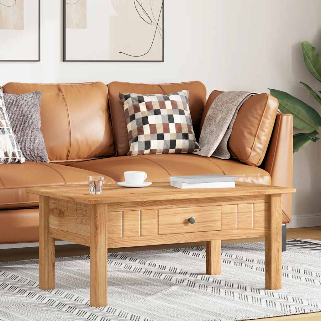 Panama style white pine wood coffee table 100x60x43.5 cm