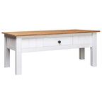 Mesa de centro madera de pino estilo Panamá blanco 100x60x43,5 cm