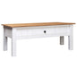 Mesa de centro madera de pino estilo Panamá blanco 100x60x43,5 cm