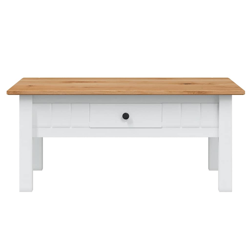 Mesa de centro madera de pino estilo Panamá blanco 100x60x43,5 cm
