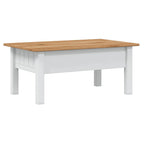 Mesa de centro madera de pino estilo Panamá blanco 100x60x43,5 cm