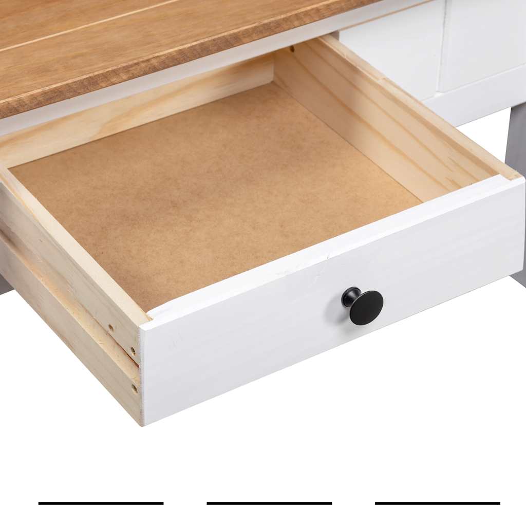 Mesa de centro madera de pino estilo Panamá blanco 100x60x43,5 cm