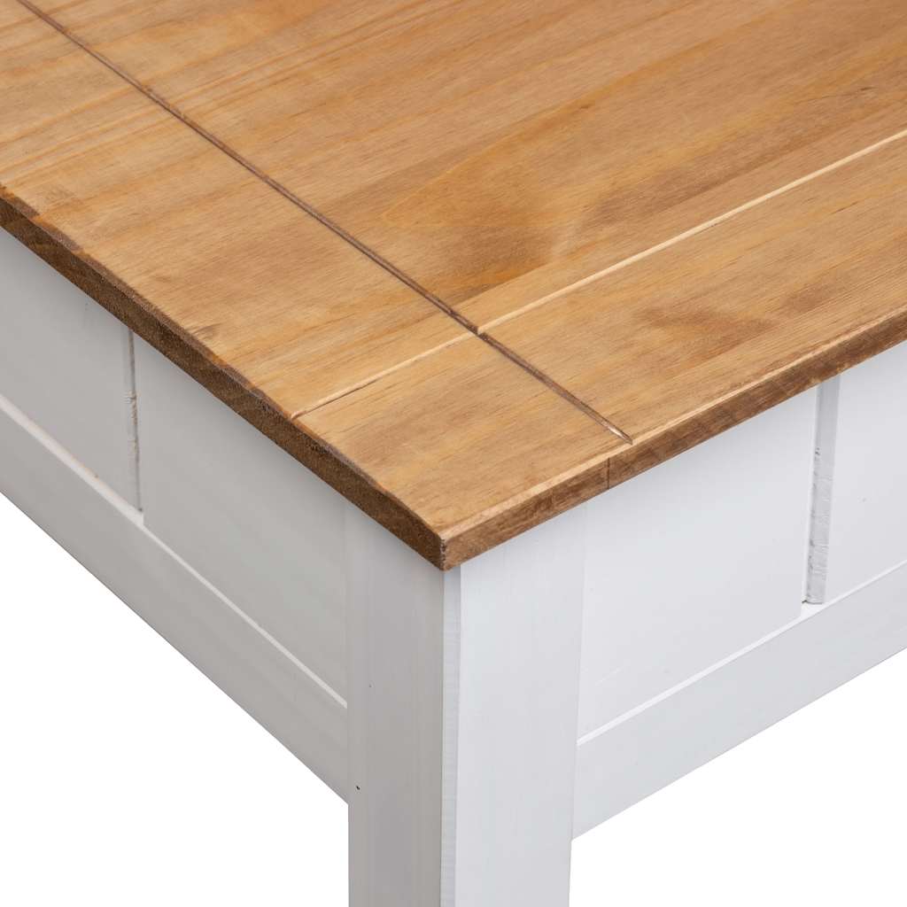 Mesa de centro madera de pino estilo Panamá blanco 100x60x43,5 cm