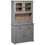 Aparador de madera maciza de acacia 80x30x100 cm