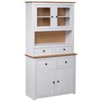 Aparador de madera maciza de acacia 80x30x100 cm