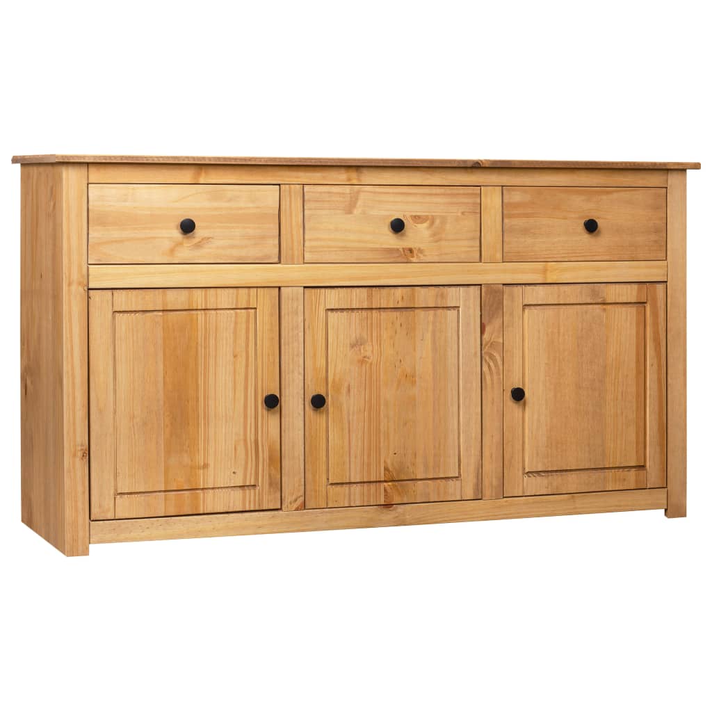 Aparador de madera de pino estilo Panamá blanco 135x40x80 cm