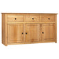 Aparador de madera de pino estilo Panamá blanco 135x40x80 cm