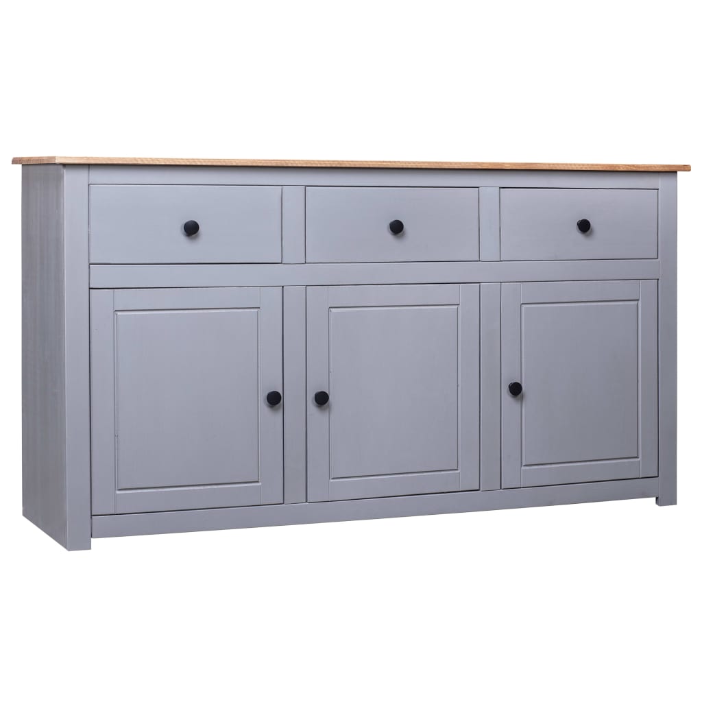 Aparador de madera de pino estilo Panamá blanco 135x40x80 cm