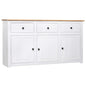 Aparador de madera de pino estilo Panamá blanco 135x40x80 cm