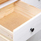 Aparador de madera de pino estilo Panamá blanco 135x40x80 cm