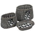 Cestas de gatos 3 uds con cojines sauce natural gris 47x34x60cm