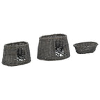 Cestas de gatos 3 uds con cojines sauce natural gris 47x34x60cm