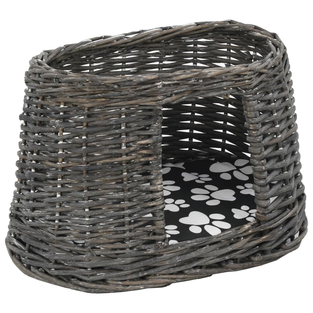 Cestas de gatos 3 uds con cojines sauce natural gris 47x34x60cm