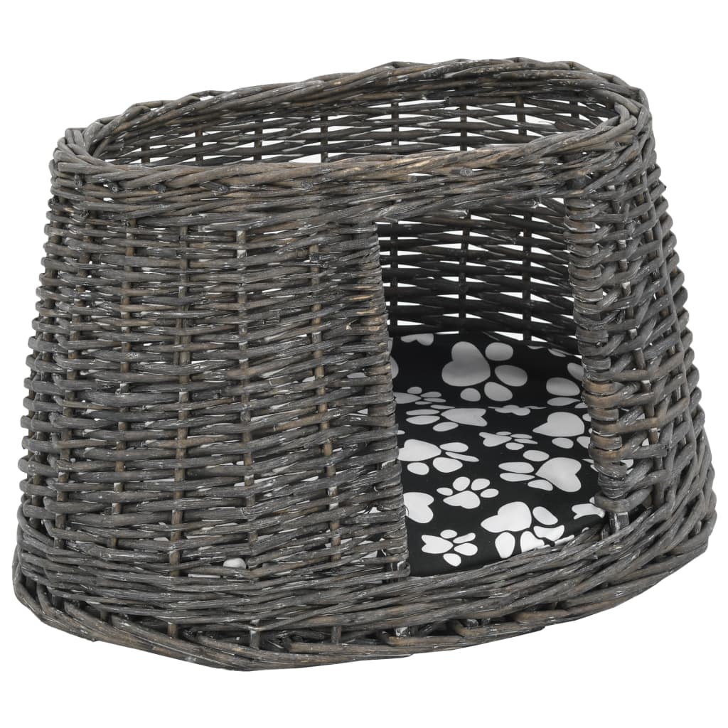 Cestas de gatos 3 uds con cojines sauce natural gris 47x34x60cm