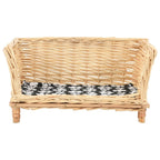 Cesta para perros con cojín sauce natural 50x33x30 cm