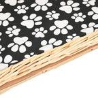 Cesta para perros con cojín sauce natural 50x33x30 cm