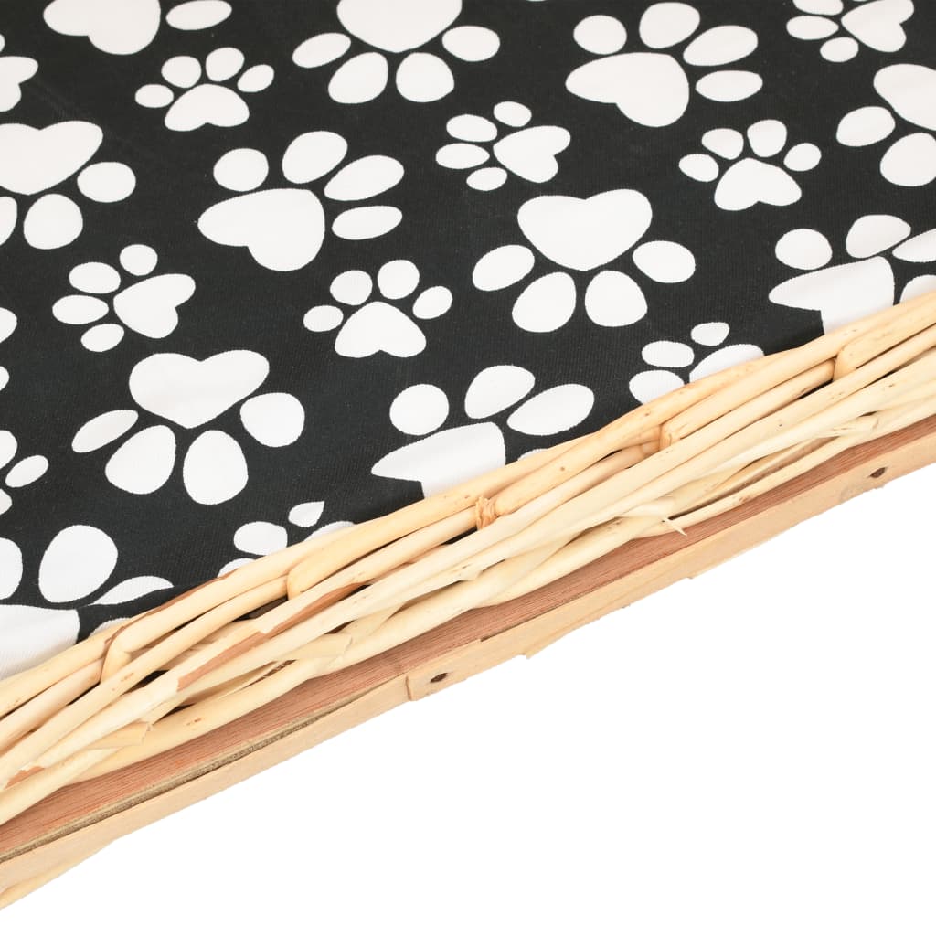 Cesta para perros con cojín sauce natural 50x33x30 cm