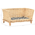 Cesta para perros con cojín sauce natural 50x33x30 cm