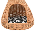 Casa para gatos con cojín y forma de tipi sauce natural 40x60cm