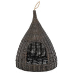 Casa para gatos con cojín forma tipi sauce natural gris 40x60cm