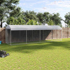 Perrera de exterior con techo 7,6x3,8x2,3 m