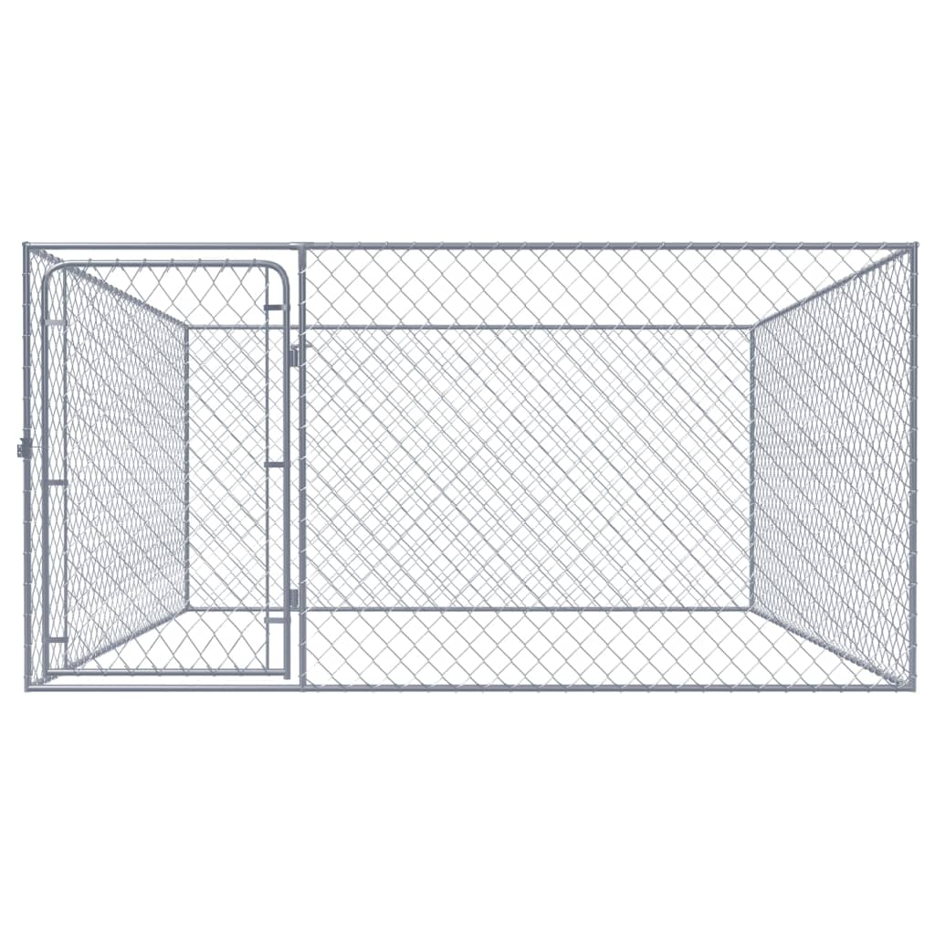 Perrera de exterior de acero galvanizado 2x2x1 m