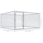 Perrera de exterior de acero galvanizado 2x2x1 m