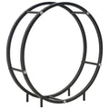 Leñero de acero negro 70x20x70 cm