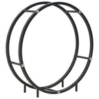 Leñero de acero negro 70x20x70 cm