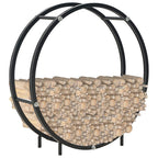 Leñero de acero negro 70x20x70 cm