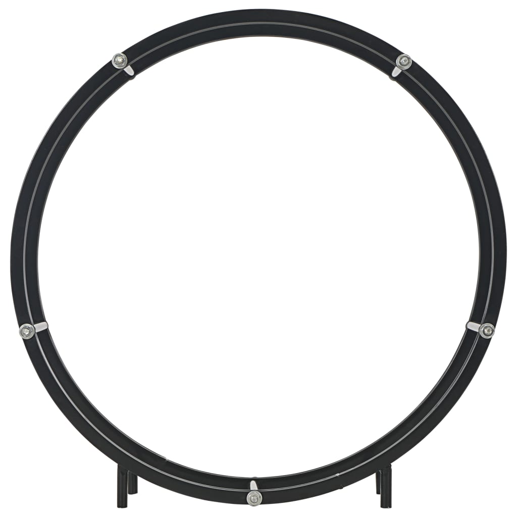 Leñero de acero negro 70x20x70 cm