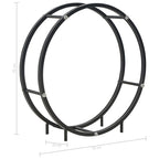 Leñero de acero negro 70x20x70 cm