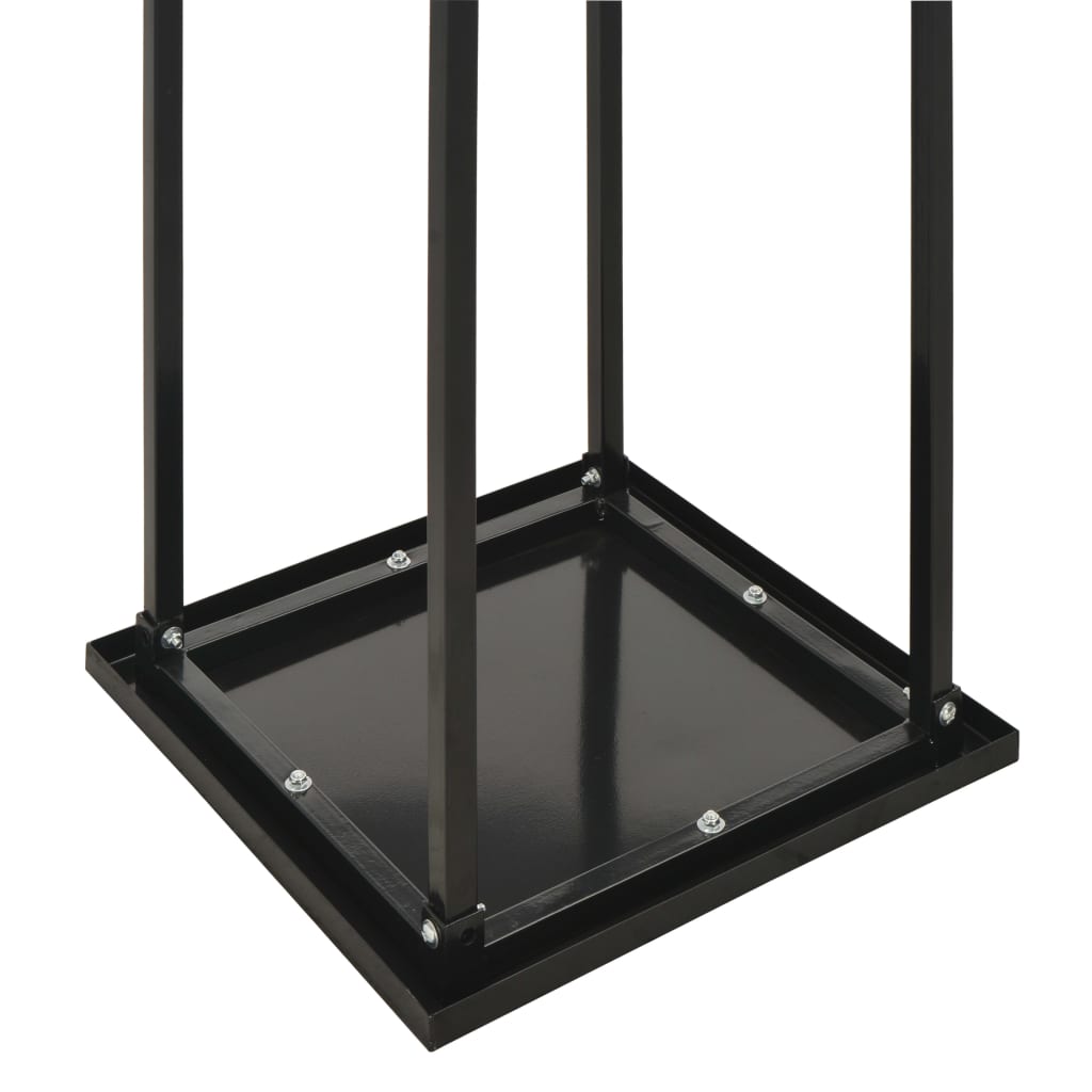 Leñero con base acero negro 37x37x113 cm