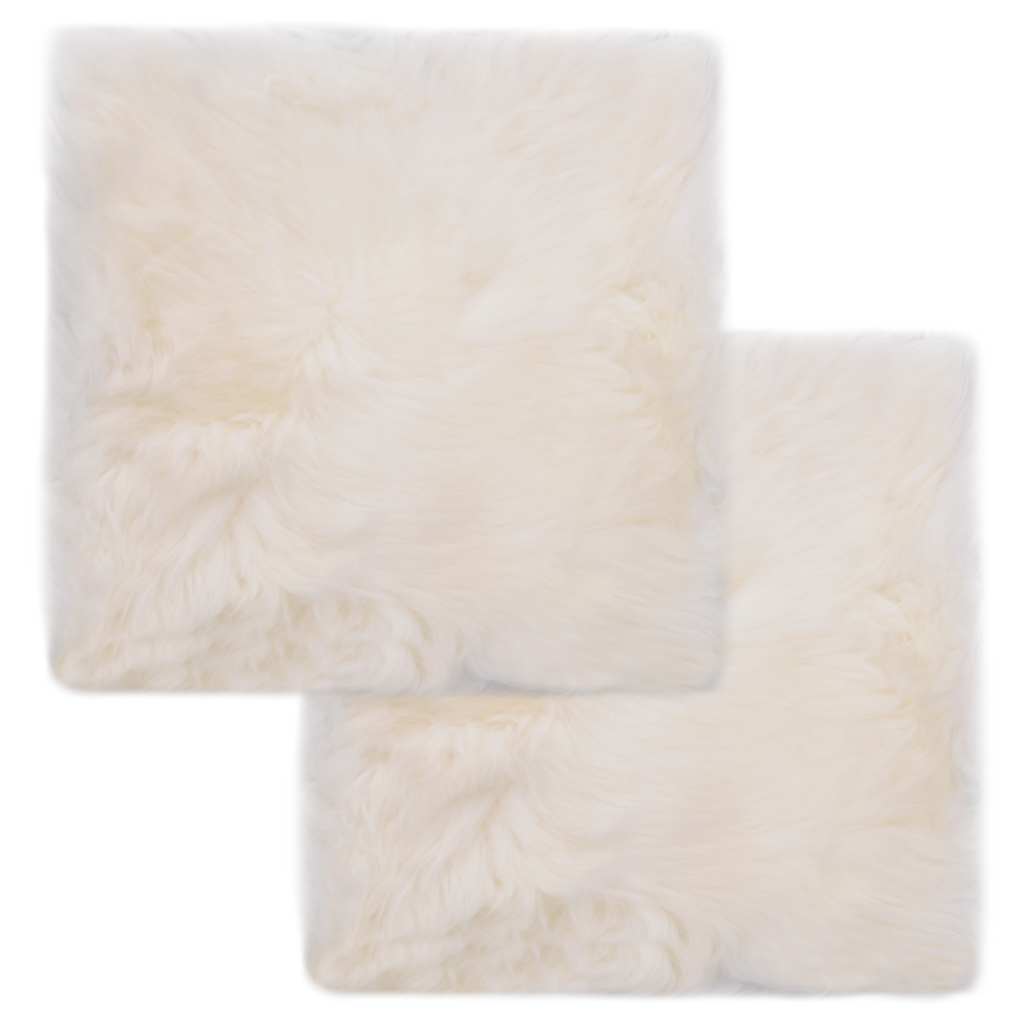 Cojines de silla 2 uds piel de oveja real gris claro 40x40 cm