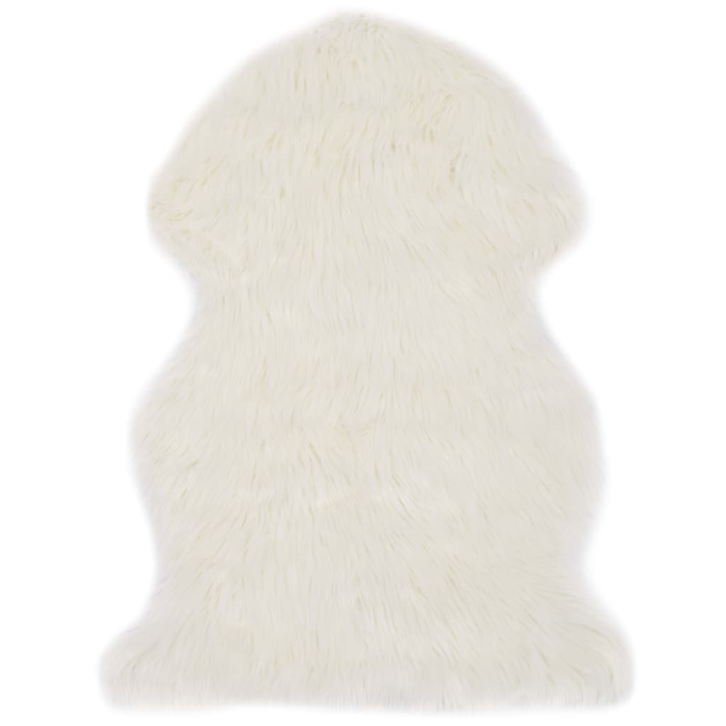 Alfombra de piel de oveja blanco 60x180 cm
