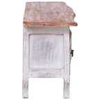 Mueble de TV madera maciza de caoba blanco 120x30x40 cm
