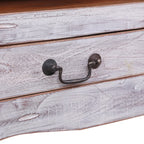 Mueble de TV madera maciza de caoba blanco 120x30x40 cm