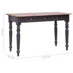 Escritorio con 3 cajones madera maciza de caoba 117x57x75 cm